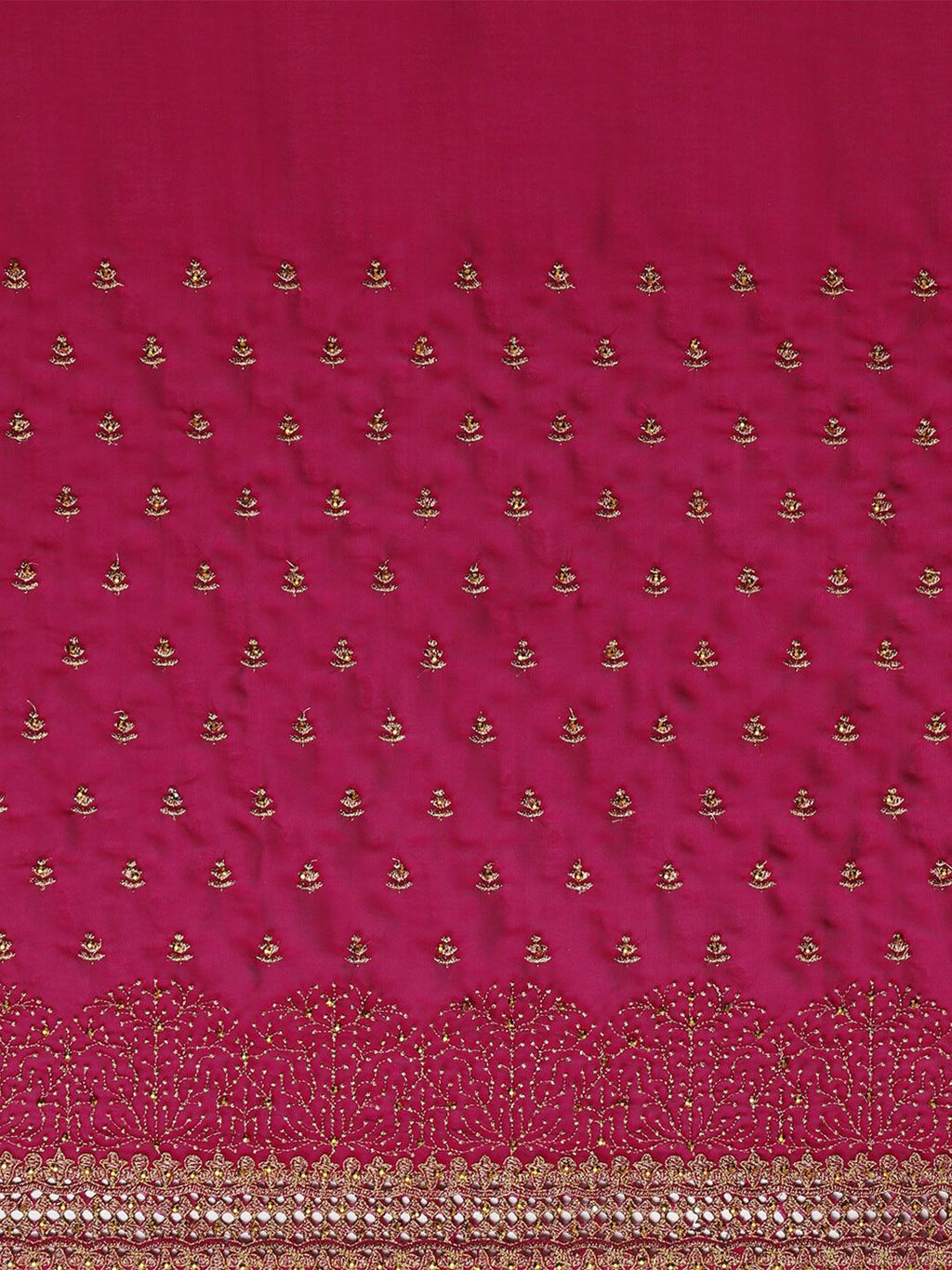 kasee Red & Gold-Toned Floral Embroidered Art Silk Saree