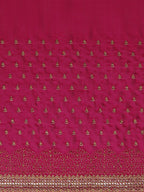kasee Red & Gold-Toned Floral Embroidered Art Silk Saree