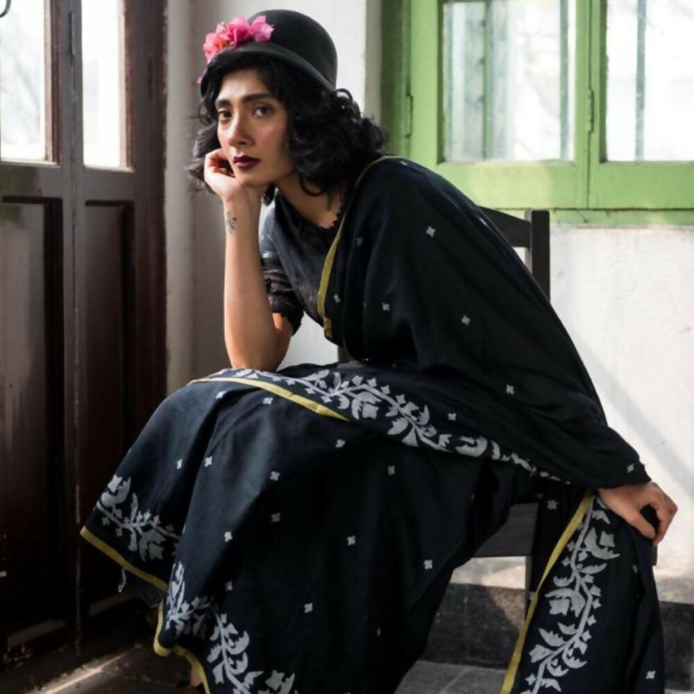 Exclusive Collection Beautiful Black Embroidery Saree
