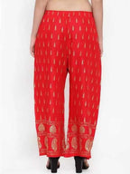 PAVONINE Red Color Rayon Fabric Bhutta Print Palazzo For Women - Distacart