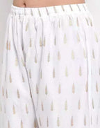 PAVONINE White Color Rayon Fabric Bhutta Print Palazzo For Women - Distacart