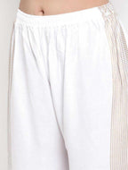 PAVONINE White Color Rayon Fabric Side Print Palazzo For Women - Distacart
