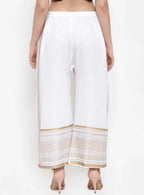 PAVONINE White Color Rayon Fabric Side Print Palazzo For Women - Distacart