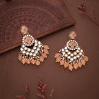 Tehzeeb Creations Gold Polish Kundan Yellow Colour Earrings - Distacart