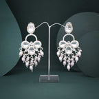 Tehzeeb Creations Silver Polish White Colour Earrings - Distacart