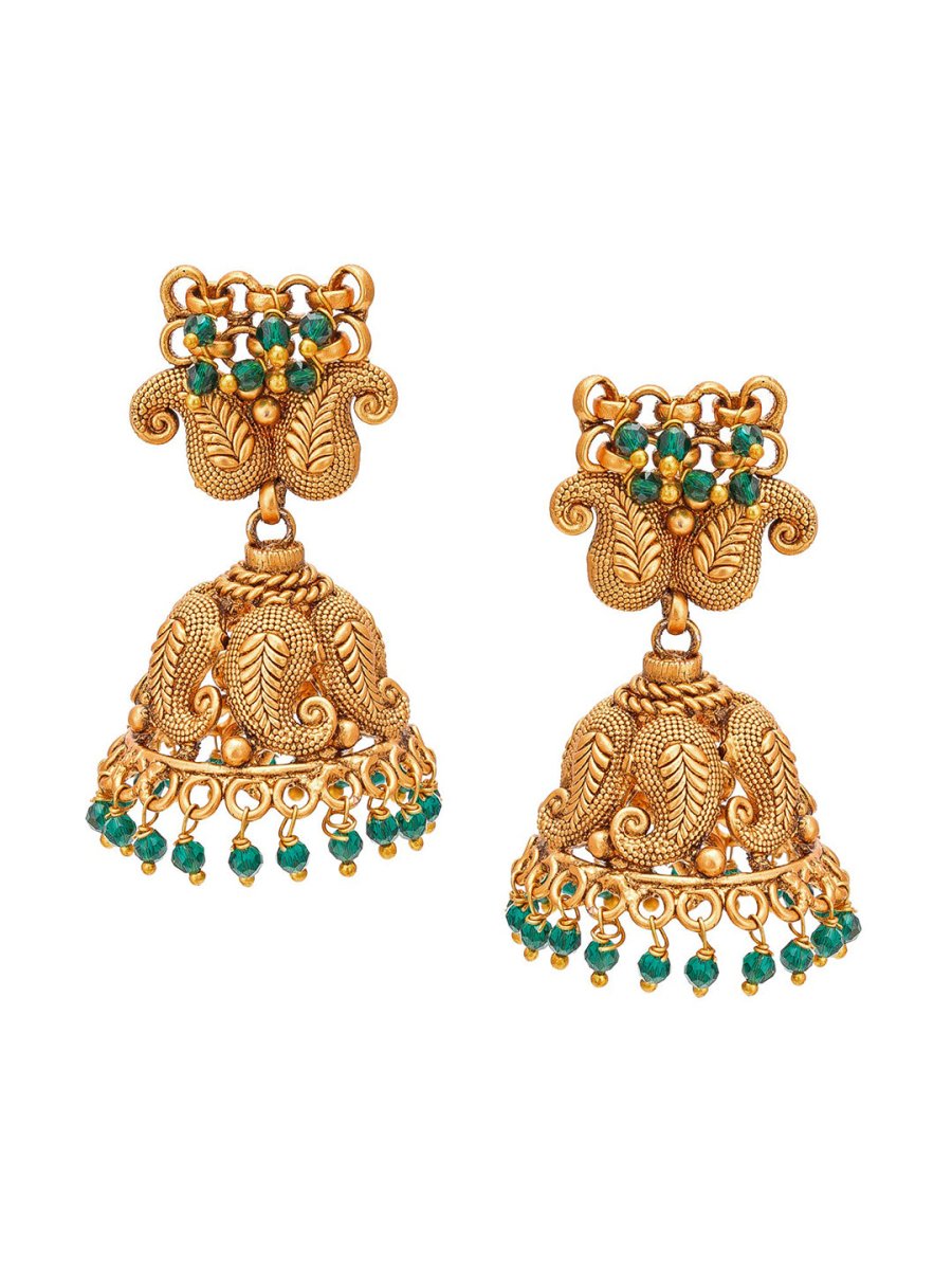 Aadita Gold-Plated Green Pearls Beaded Choker Jewellery Set - Distacart