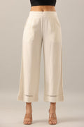 Juniper Women's Off White Solid Rayon Pant Palazzo