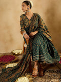 Indo Era Floral Printed Empire Pure Cotton A-Line Kurta With Trousers & Dupatta - Distacart