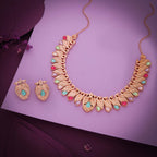 Tehzeeb Creations Rose Gold Baby Multi Necklace With Pair Of Earrings