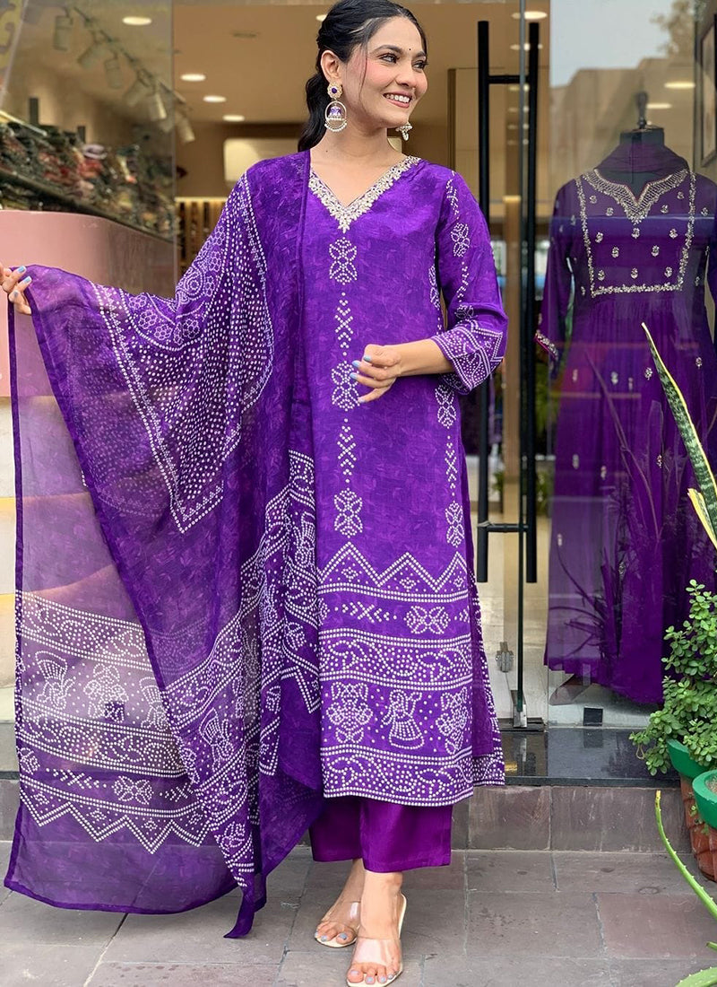 Vellora Crepe Purple Daily Wear Embroidery Work Readymade Straight Suit - Distacart