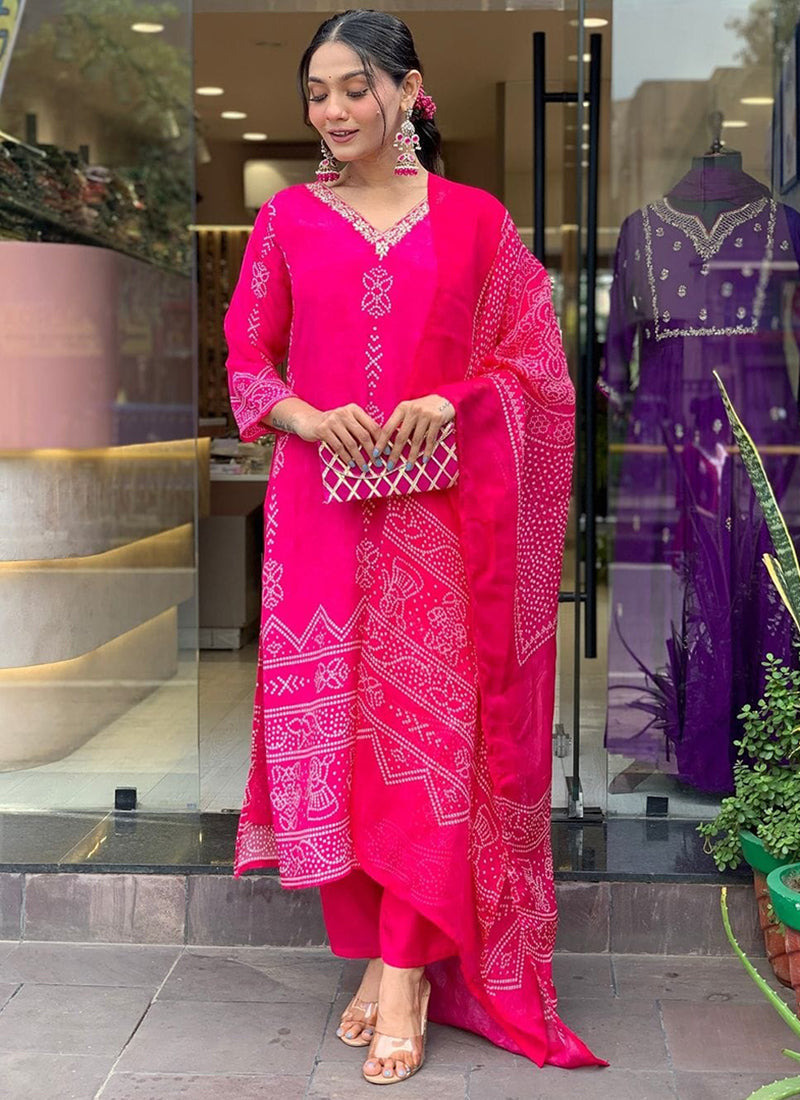 Vellora Crepe Pink Daily Wear Embroidery Work Readymade Straight Suit - Distacart