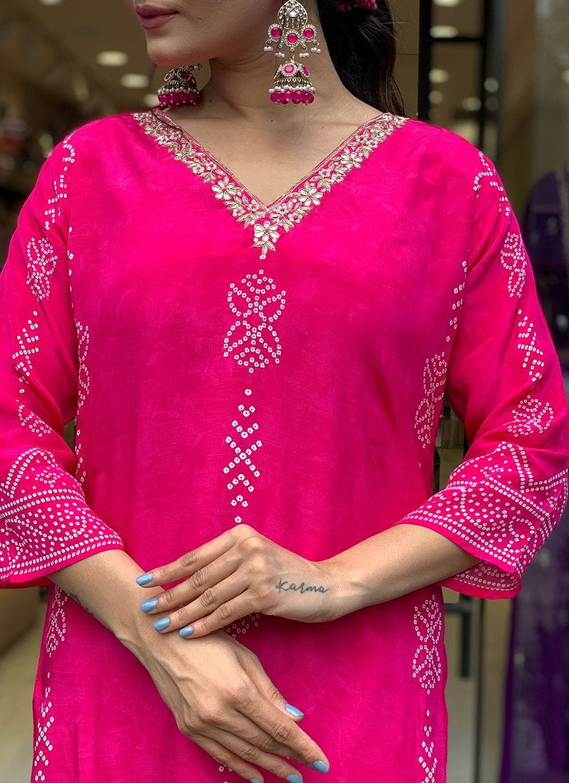 Vellora Crepe Pink Daily Wear Embroidery Work Readymade Straight Suit - Distacart