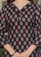 Vellora Cotton Black Daily Wear Printed Readymade Suit - Distacart