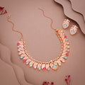 Tehzeeb Creations Rose Gold Baby Multi Necklace With Pair Of Earrings