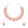 Tehzeeb Creations Rose Gold Pink Colour Necklace With Pair Of Earrings
