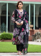Vellora Georgette Black Casual Wear Embroidery Work Readymade Suit - Distacart