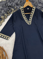 Vellora Viscose Silk Blue Casual Wear Bandhani Print Readymade Suit - Distacart