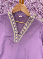 Vellora Viscose Silk Lavender Casual Wear Bandhani Print Readymade Suit - Distacart