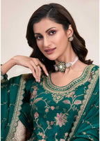 Anaita Green Heavy Chinon With Embroidery Sharara Suit (bottom Stitched) - Distacart