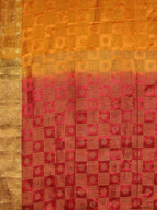 Kalamandir Checked Mustard Pashmina Saree