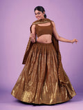 Myra Brown Georgette Embroidered Designer Lehenga