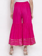 TAG 7 Women Pink Hem Design Flared Sharara