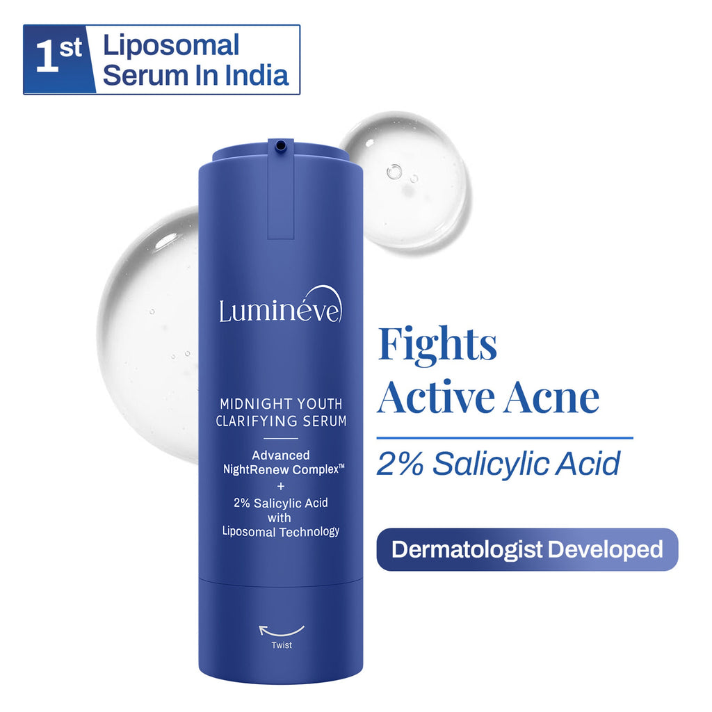 Lumineve 2% Salicylic Acid Face Serum for Active Acne & Pores with Advanced NightRenew Complex
