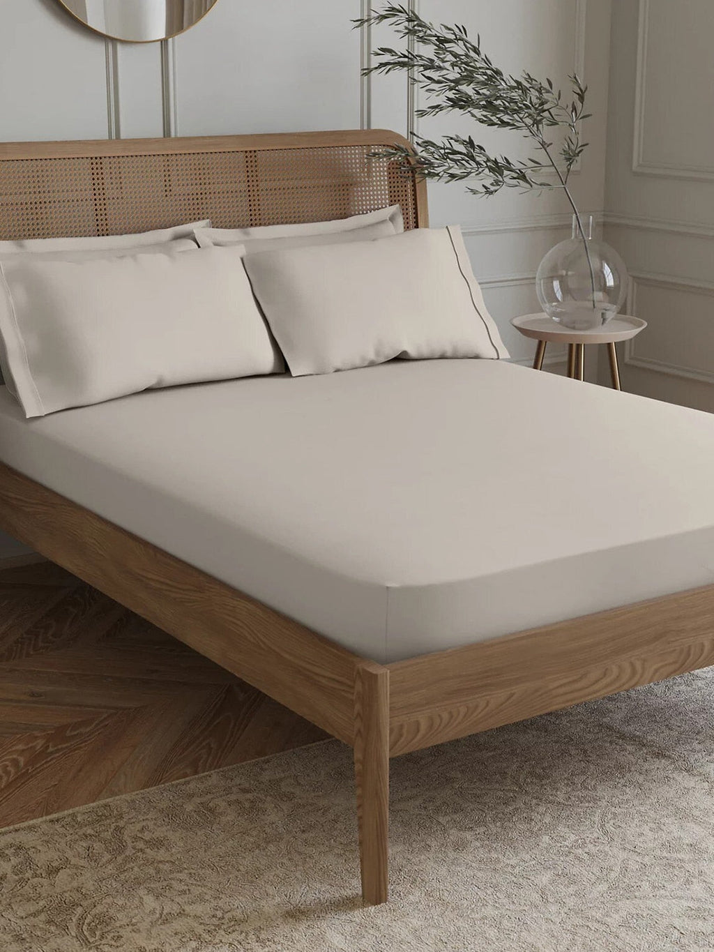 Marks & Spencer Cream-Coloured Fitted Egyptian Cotton 230 TC King Bedsheet