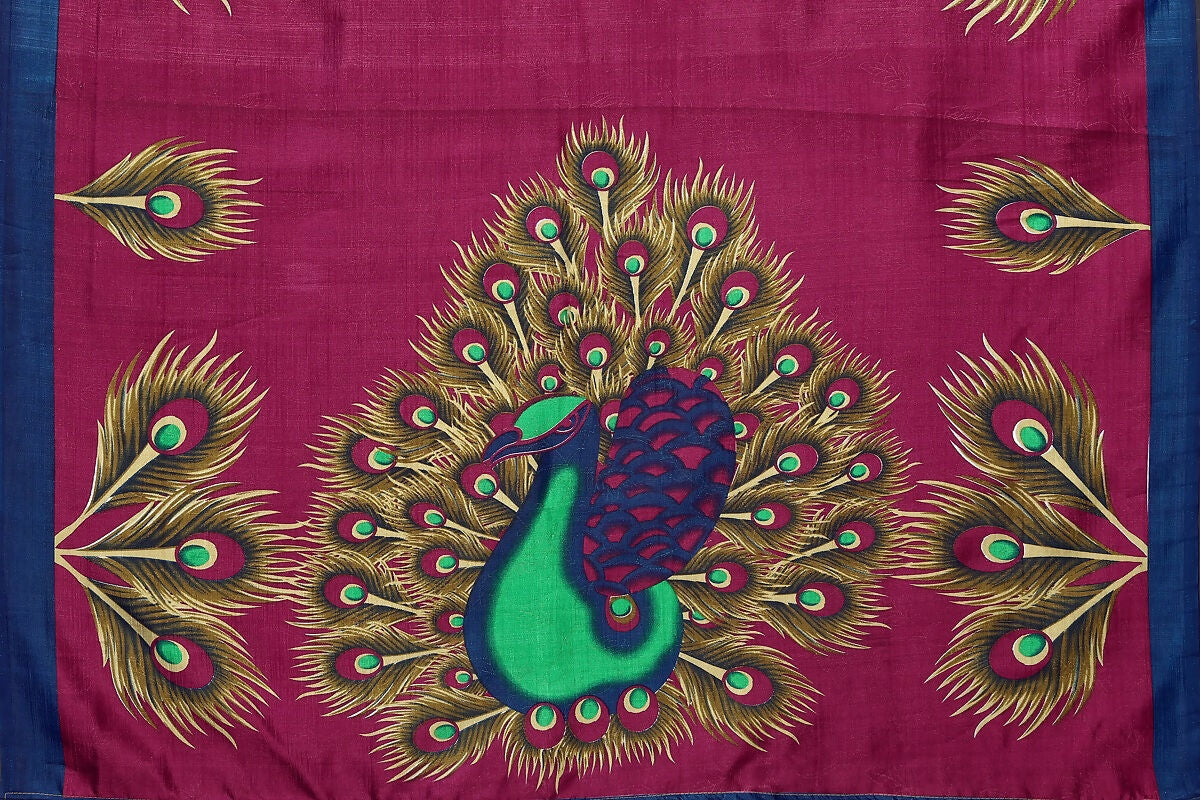 Vamika purple Printed Art Silk Saree