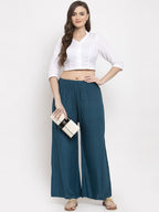TAG 7 Women Pack of 2 Solid Flared Palazzos