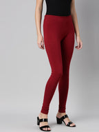 Souchii Maroon Solid Churidar-Length Leggings - Distacart