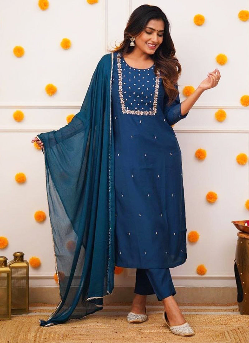 Vellora Rayon Slub Magenta Casual Wear Embroidery Work Readymade Kurti Set - Distacart