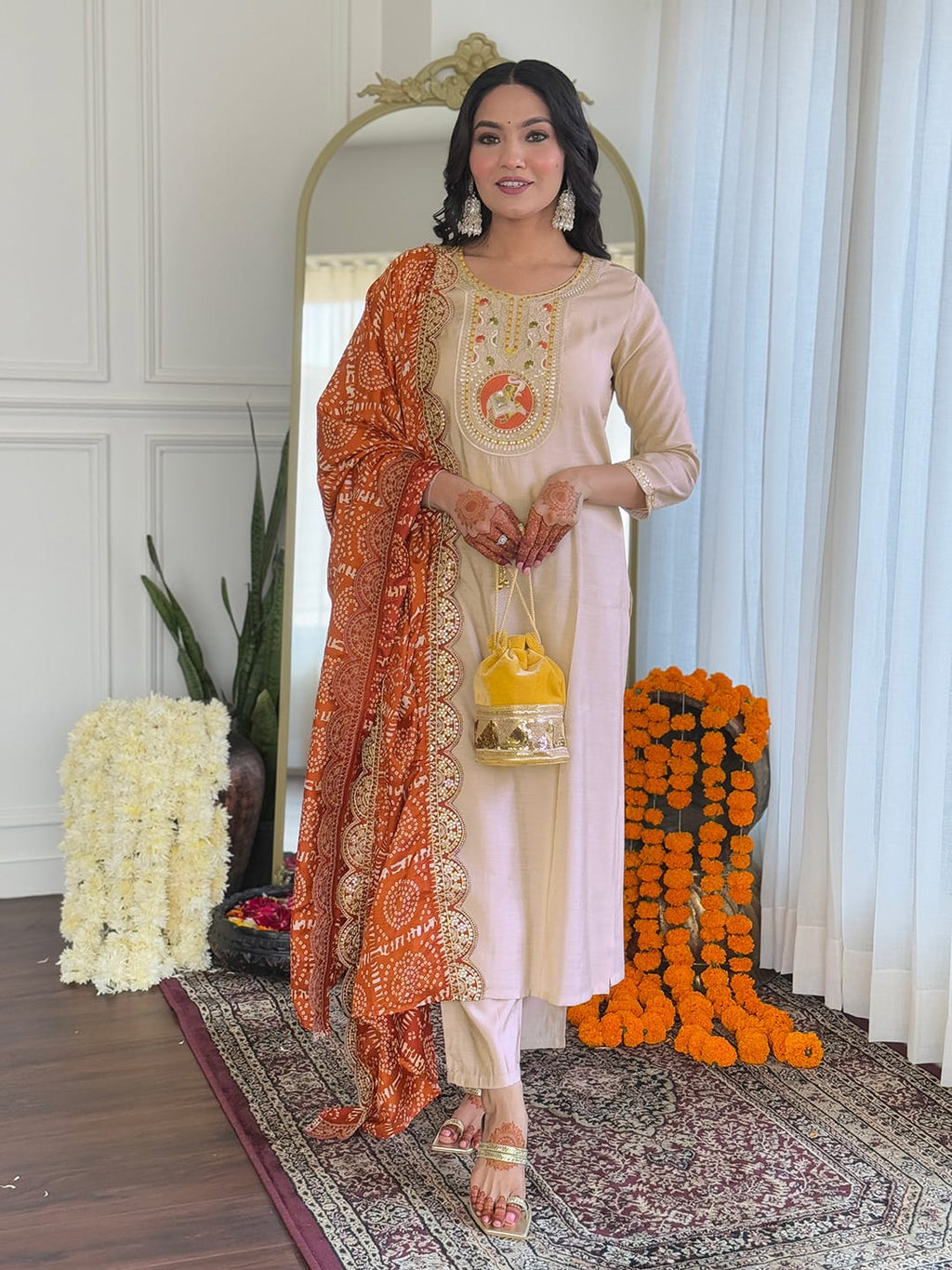 Vellora Rayon Slub Chiku Daily Wear Sequins Work Readymade Suit - Distacart