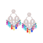 Tehzeeb Creations Gold Polish Multi Colour Earrings - Distacart