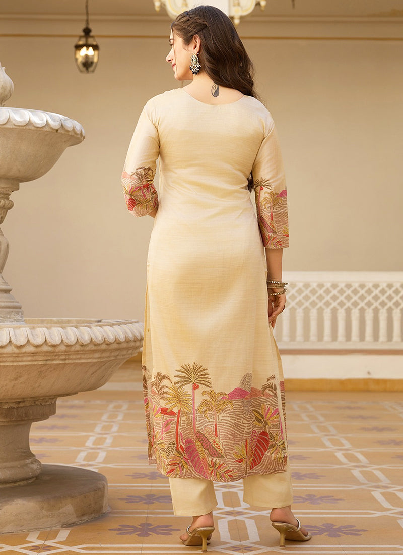 Vellora Pure Viscose Assam Silk White Daily Wear Embroidery Work Readymade Suit - Distacart