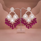 Tehzeeb Creations Gold Polish Pink Colour Earrings - Distacart