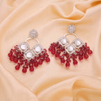 Tehzeeb Creations Gold Polish Rani Pink Colour Earrings - Distacart