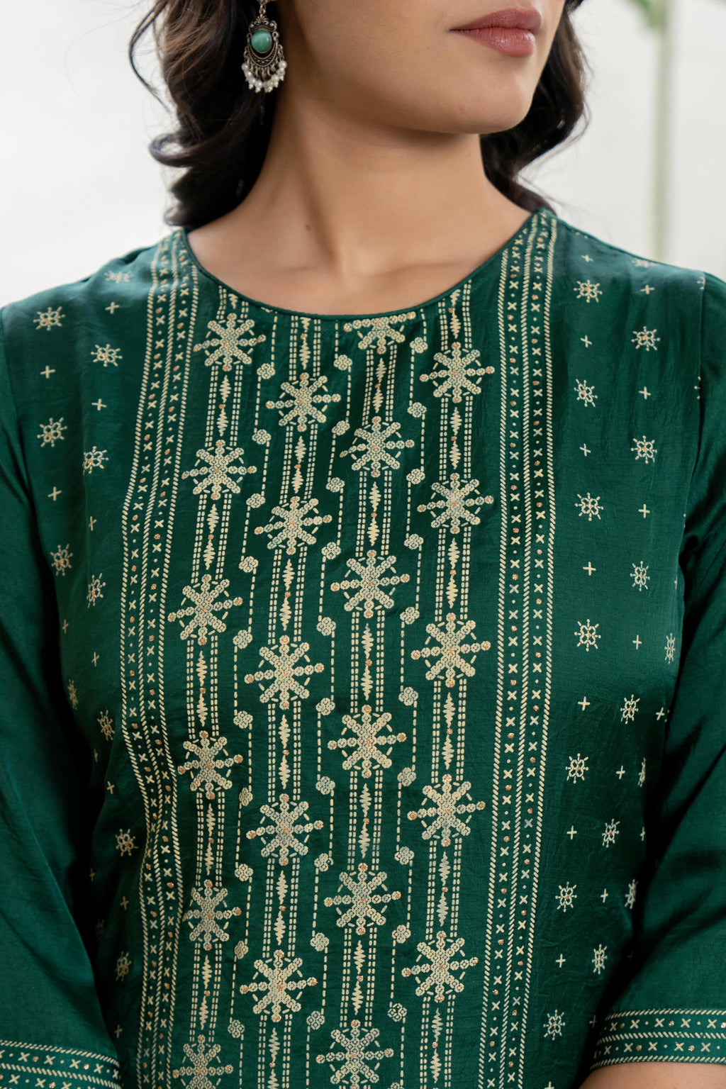 Juniper Women's Green Viscose Rayon Self Design Sharara Set - Distacart