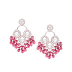 Tehzeeb Creations Gold Polish Rani Pink Colour Earrings - Distacart