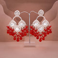 Tehzeeb Creations Gold Polish Red Colour Earrings - Distacart