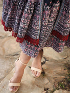 Juniper Women's Juniper Women's Lavender Cambric Printed With Embroidery Flared Dress - Distacart
