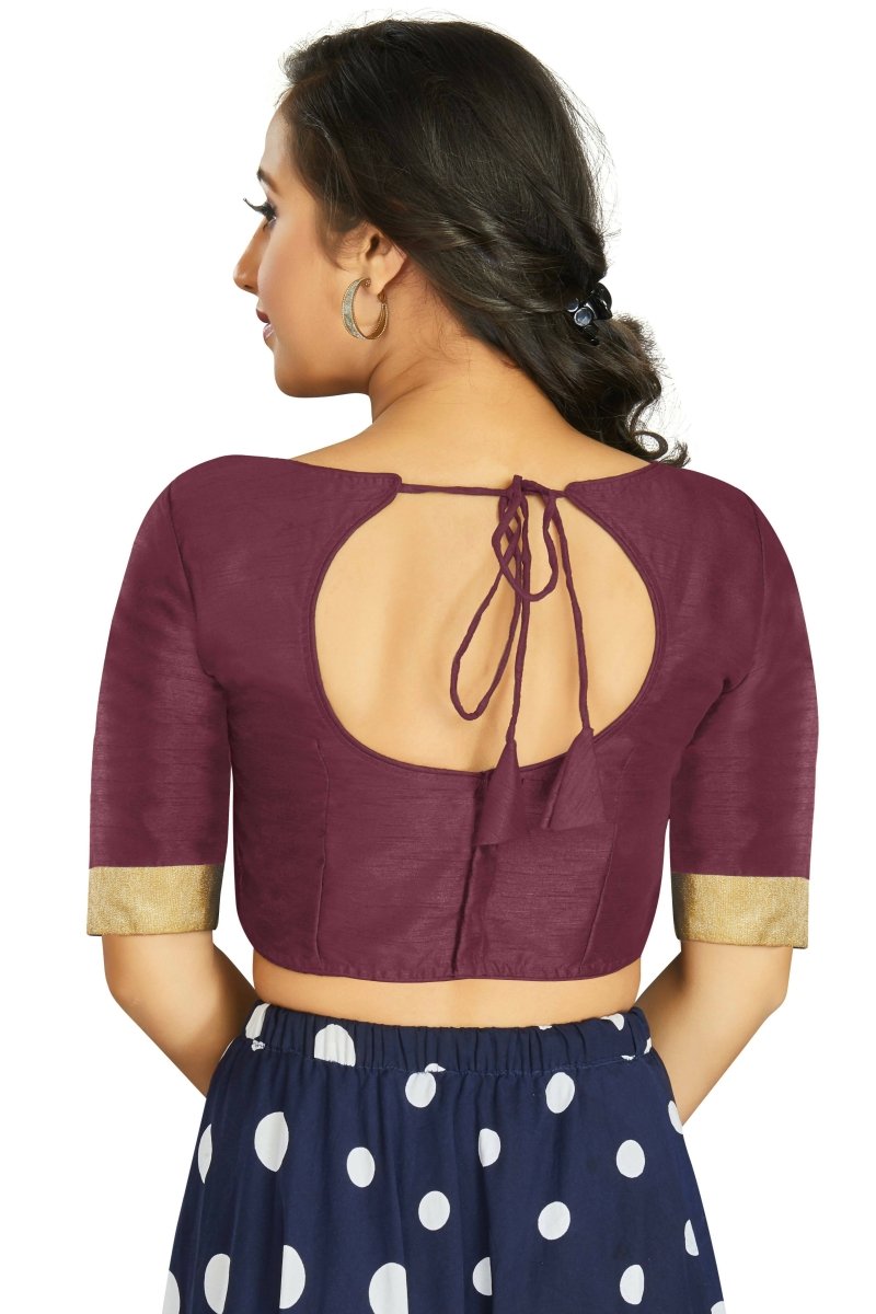 Aastha Fashion Women's Wine Art Silk Designer Traditional Readymade Blouse