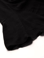 TAG 7 Women Black Solid Flared Cropped Palazzos