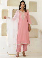 Vellora Silk Blend Pink Casual Wear Embroidery Work Readymade Salwar Suit - Distacart