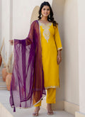 Vellora Silk Blend Yellow Casual Wear Embroidery Work Readymade Salwar Suit - Distacart