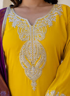 Vellora Silk Blend Yellow Casual Wear Embroidery Work Readymade Salwar Suit - Distacart