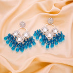Tehzeeb Creations Gold Polish Sky Blue Colour Earrings - Distacart