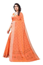 Orange Chanderi Designer Saree