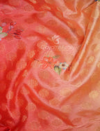 Shades of Red Colour Floral Design Banaras Semi Silk Saree By Gayathri Reddy Designer Studio