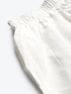 TAG 7 Women White Solid Hem Design Straight Palazzos